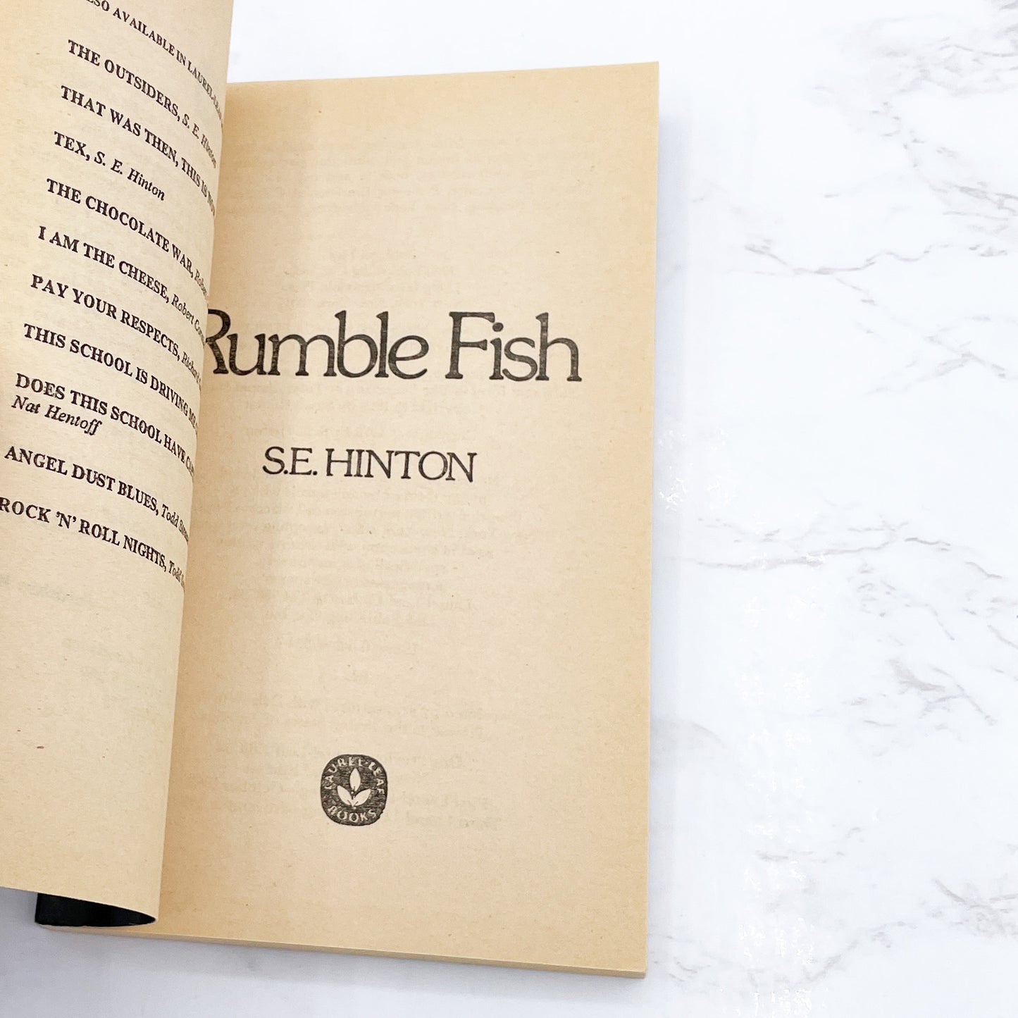 Rumble Fish by S.E. Hinton [MOVIE TIE-IN PAPERBACK] 1983 • Laurel-Leaf