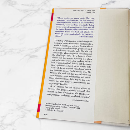 The Safety of Objects by A.M. Homes SIGNED! [FIRST EDITION • FIRST PRINTING] 1991 • W.W. Norton