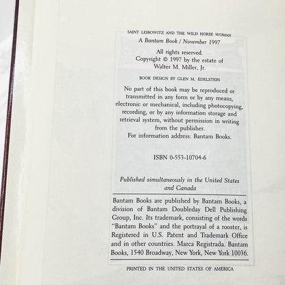 Saint Leibowitz and the Wild Horse Woman by Walter M. Miller Jr [FIRST BOOK CLUB EDITION] 1997 • Bantam