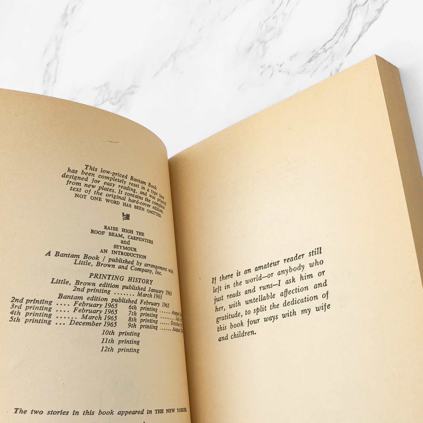 Franny and Zooey + Raise High the Roof Beam, Carpenters & Seymour by J.D. Salinger [VINTAGE 2 PAPERBACK SET] Bantam • Unread 60's Printings