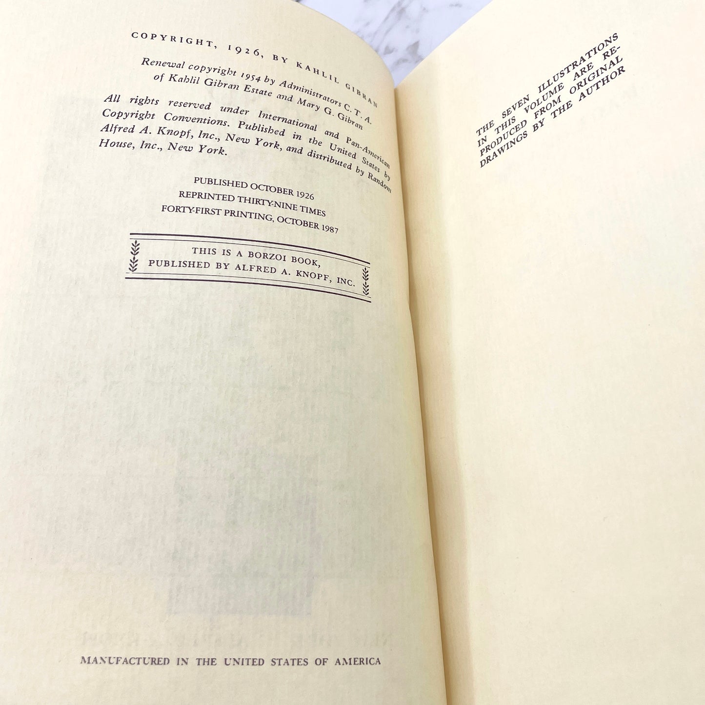 Sand and Foam by Kahlil Gibran [FIRST EDITION] • 41st Printing / 1987 • Alfred A. Knopf