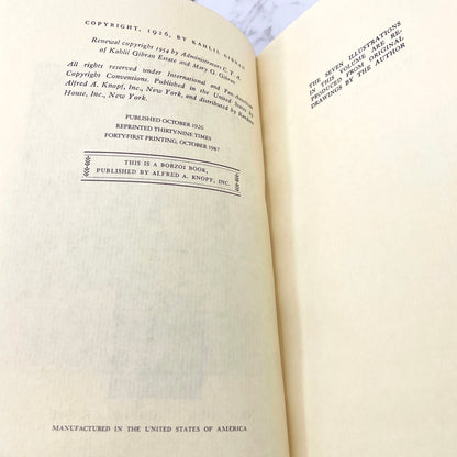 Sand and Foam by Kahlil Gibran [FIRST EDITION] • 41st Printing / 1987 • Alfred A. Knopf