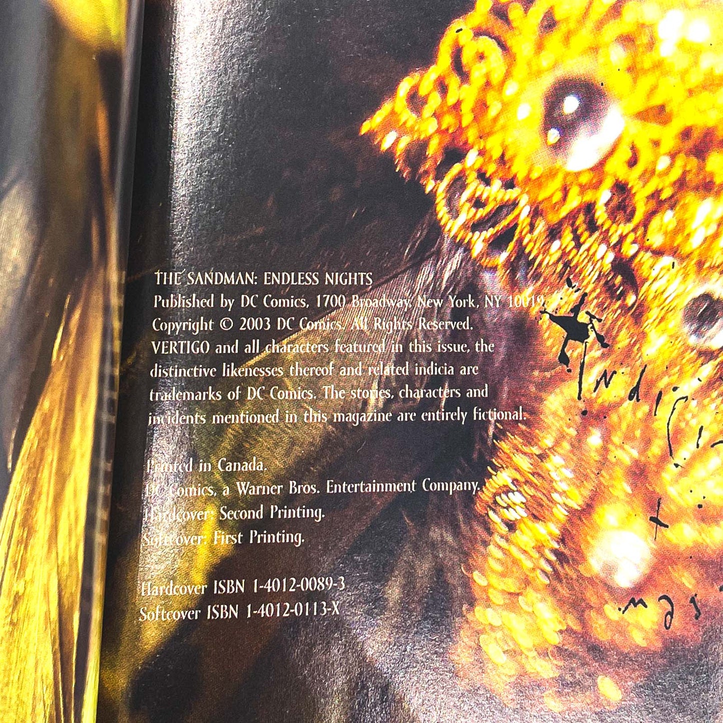 The Sandman: Endless Nights by Neil Gaiman [FIRST EDITION PAPERBACK] 2003 • Vertigo