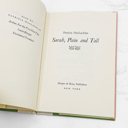 Sarah Plain and Tall by Patricia MacLachlan [FIRST EDITION] 1985 • Harper & Row
