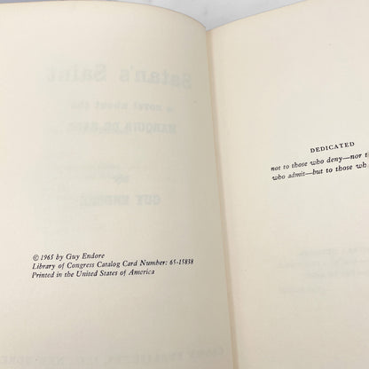 Satan's Saint: A Novel of The Marquis de Sade by Guy Endore [FIRST EDITION] 1965 • Crown