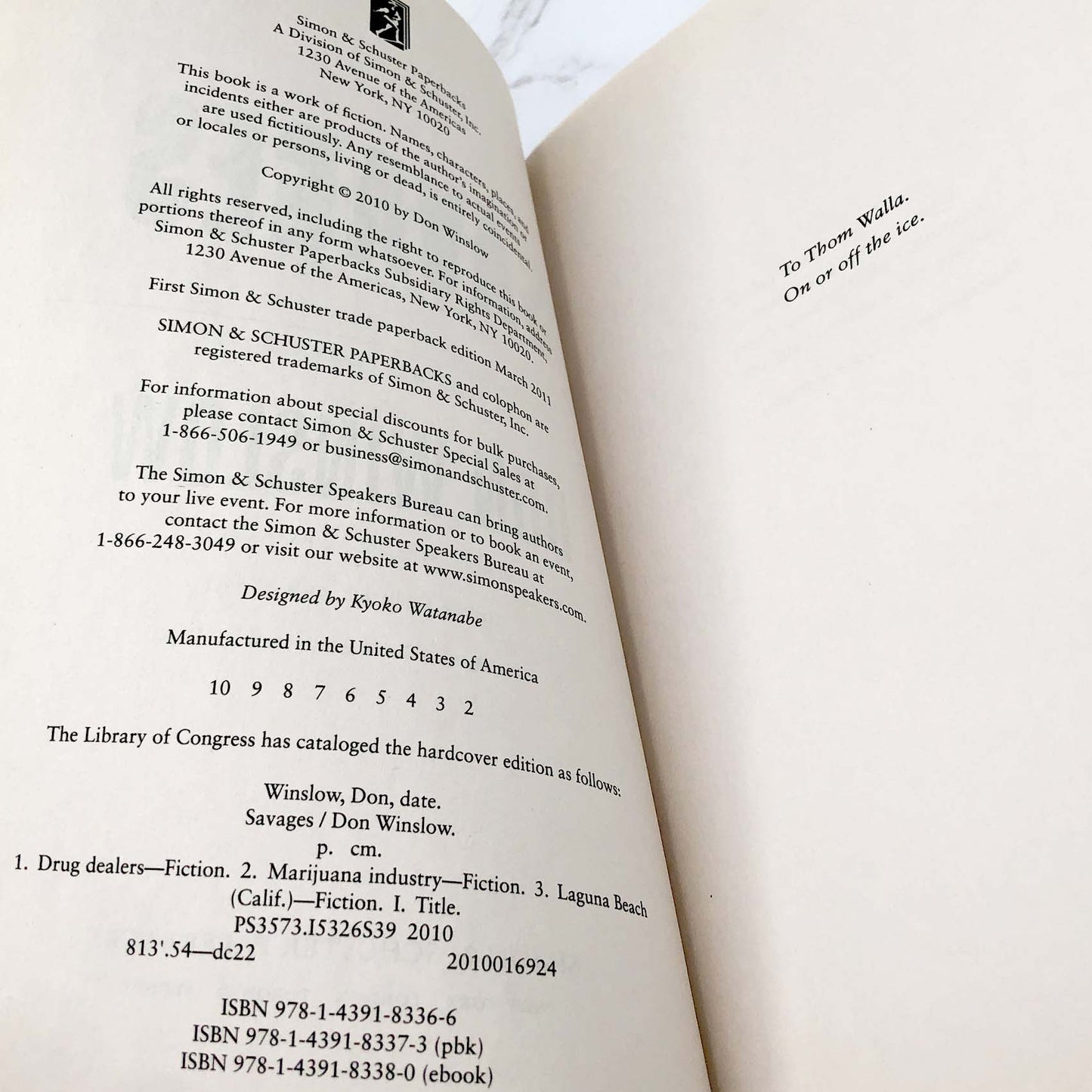 Savages by Don Winslow [FIRST PAPERBACK EDITION] 2010 • Simon & Schuster