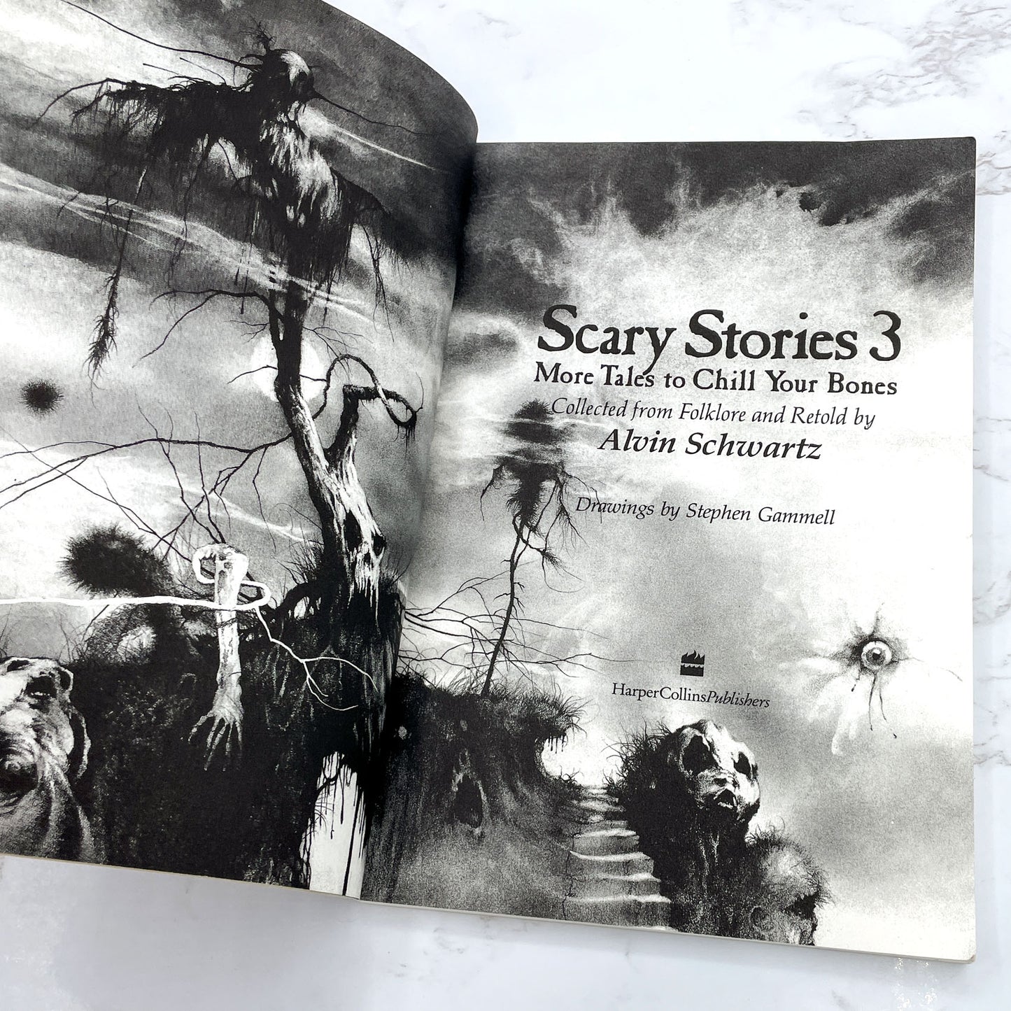 Scary Stories 3: More Tales to Chill Your Bones by Alvin Schwarz [FIRST EDITION PAPERBACK] 1991 • Harper Trophy • 1st Print!