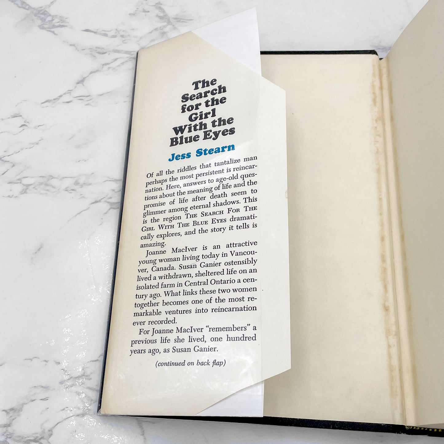 The Search for the Girl With the Blue Eyes: A Venture into Reincarnation by Jess Stearn [FIRST EDITION] 1968 • Doubleday