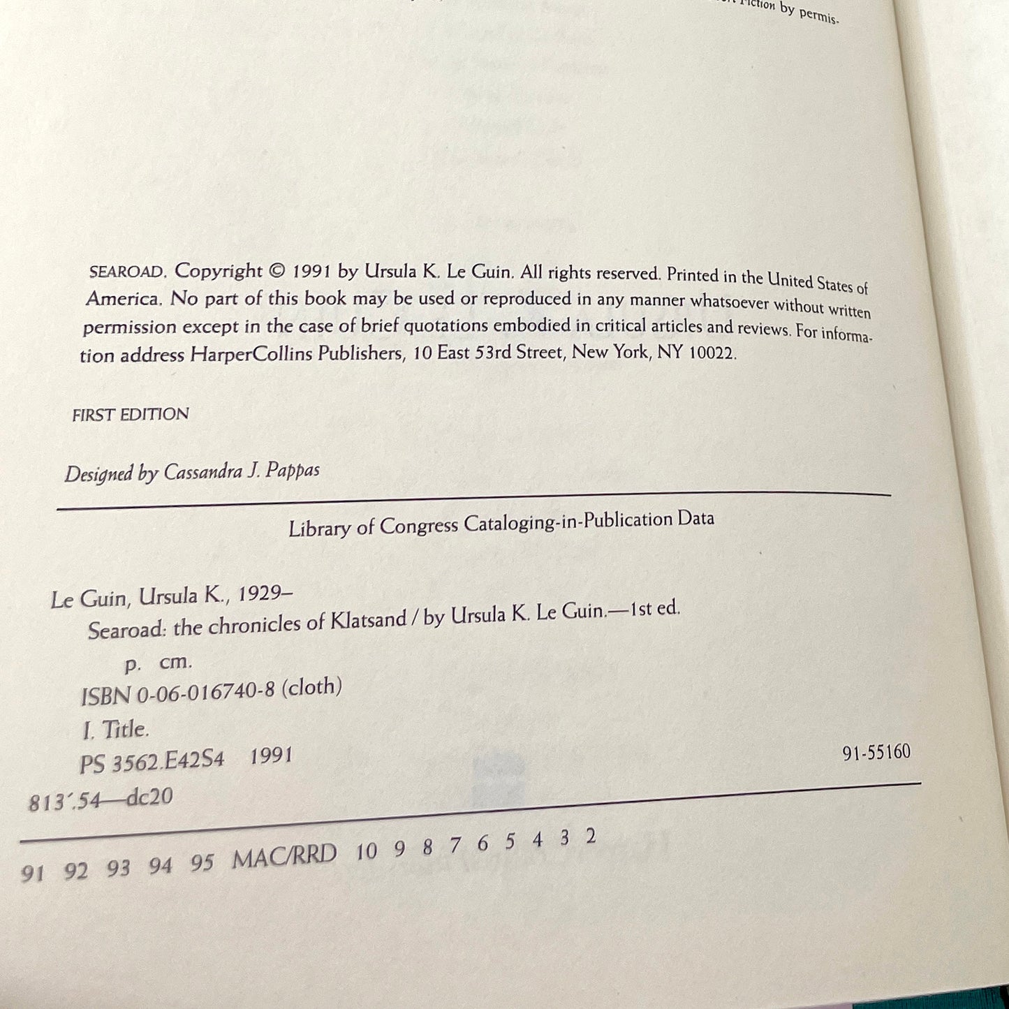Searoad: Chronicles of Klatsand by Ursula K. Le Guin [FIRST EDITION] 1991 • Harper Collins