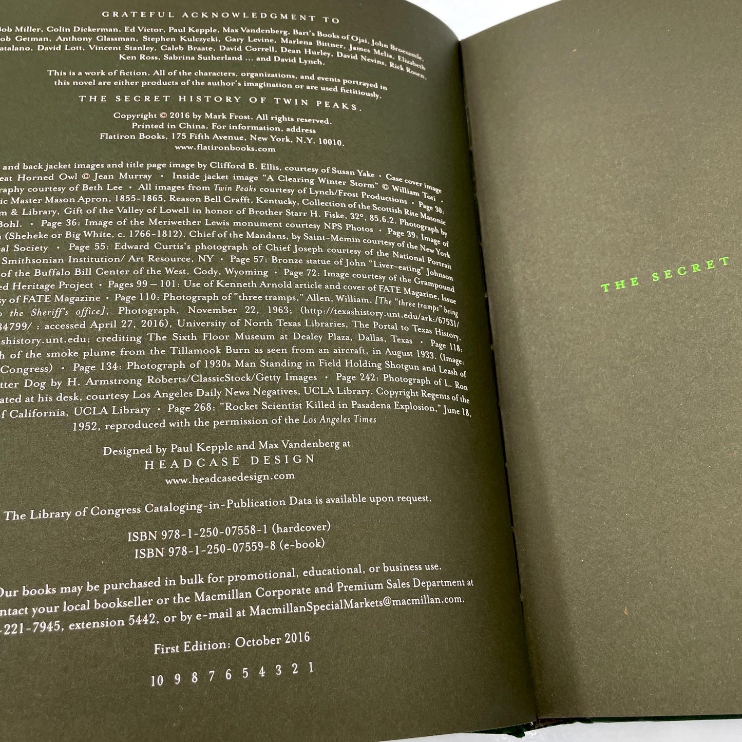 The Secret History of Twin Peaks by Mark Frost [FIRST EDITION • FIRST PRINTING] 2016 • Flatiron Books