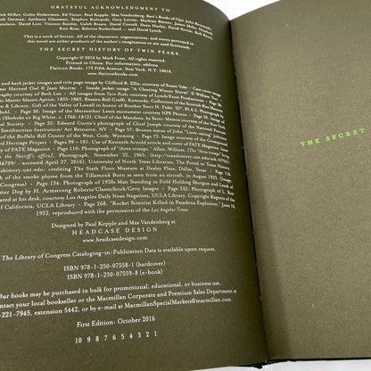 The Secret History of Twin Peaks by Mark Frost [FIRST EDITION • FIRST PRINTING] 2016 • Flatiron Books