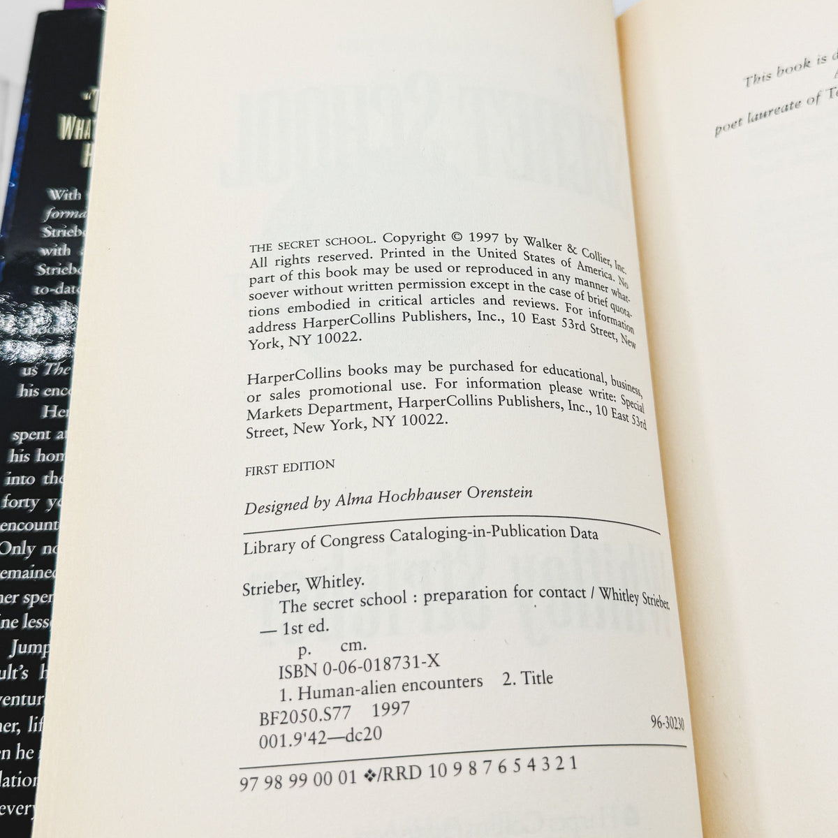 The Secret School: Preparation for Contact by Whitley Strieber SIGNED! [FIRST EDITION • FIRST PRINTING] 1997 *Condition