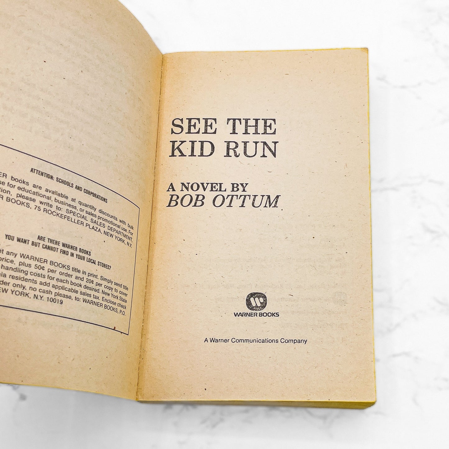 See the Kid Run by Bob Ottum [FIRST PAPERBACK PRINTING] 1980 • Warner Bros.