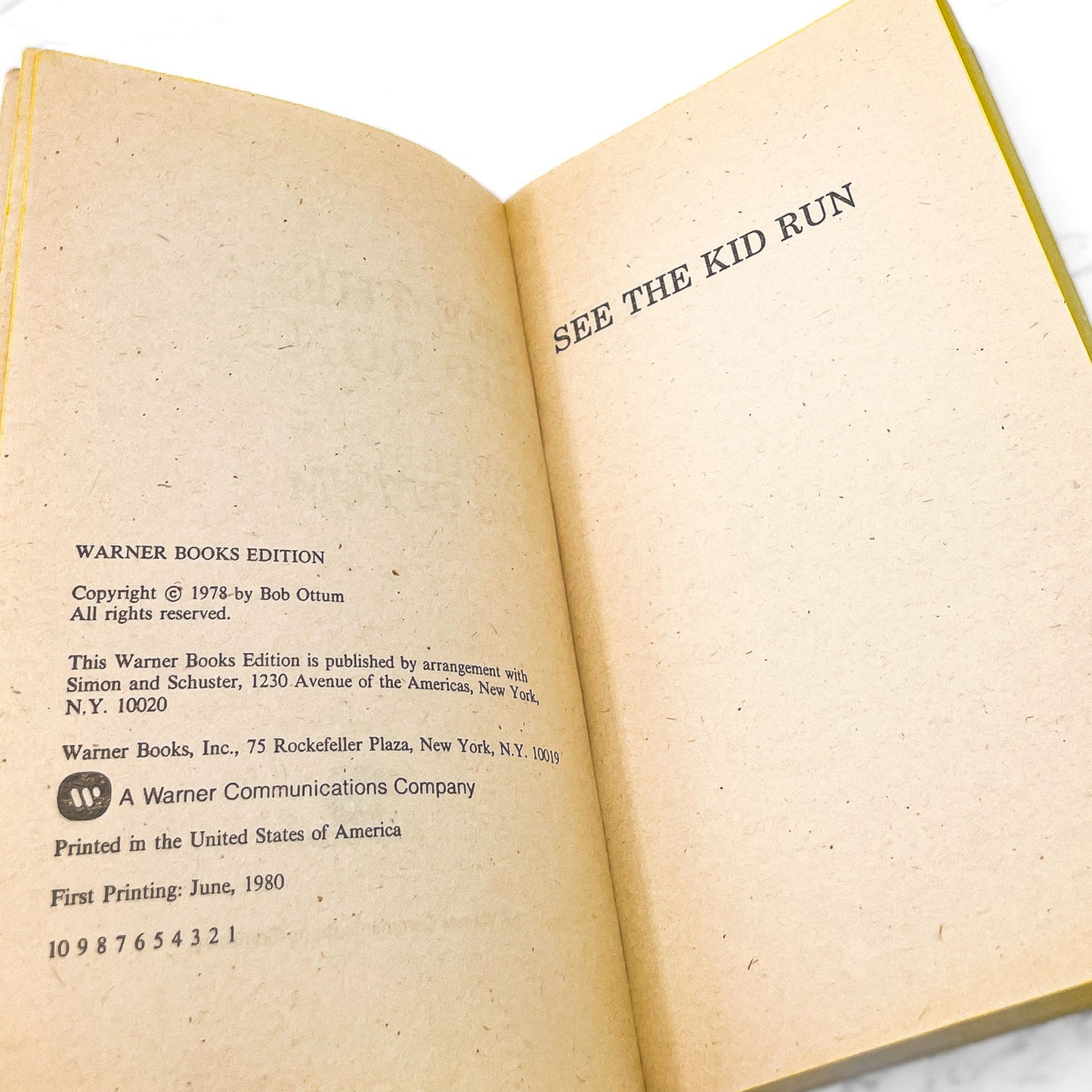 See the Kid Run by Bob Ottum [FIRST PAPERBACK PRINTING] 1980 • Warner Bros.