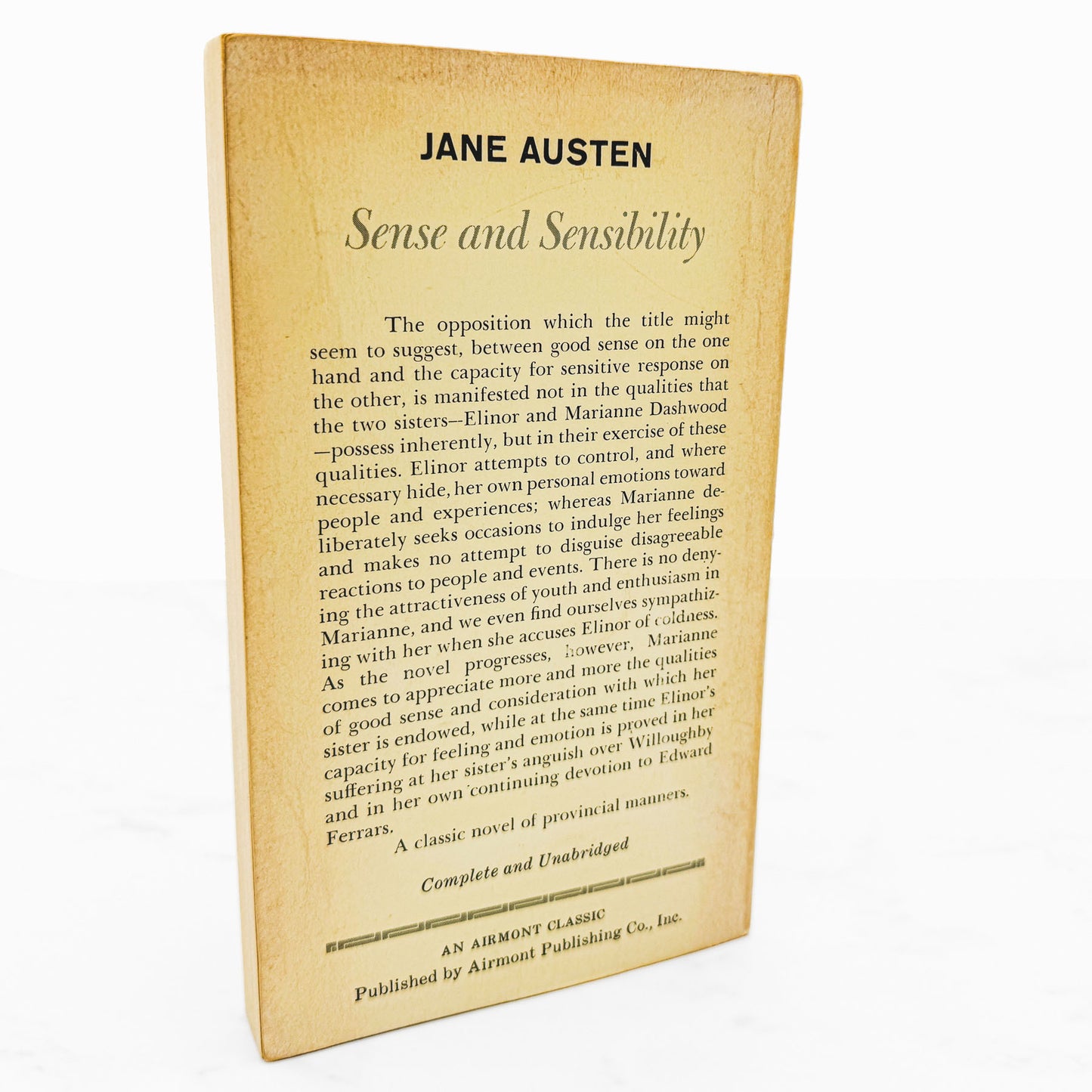 Sense and Sensibility by Jane Austen [1965 PAPERBACK] • Airmont