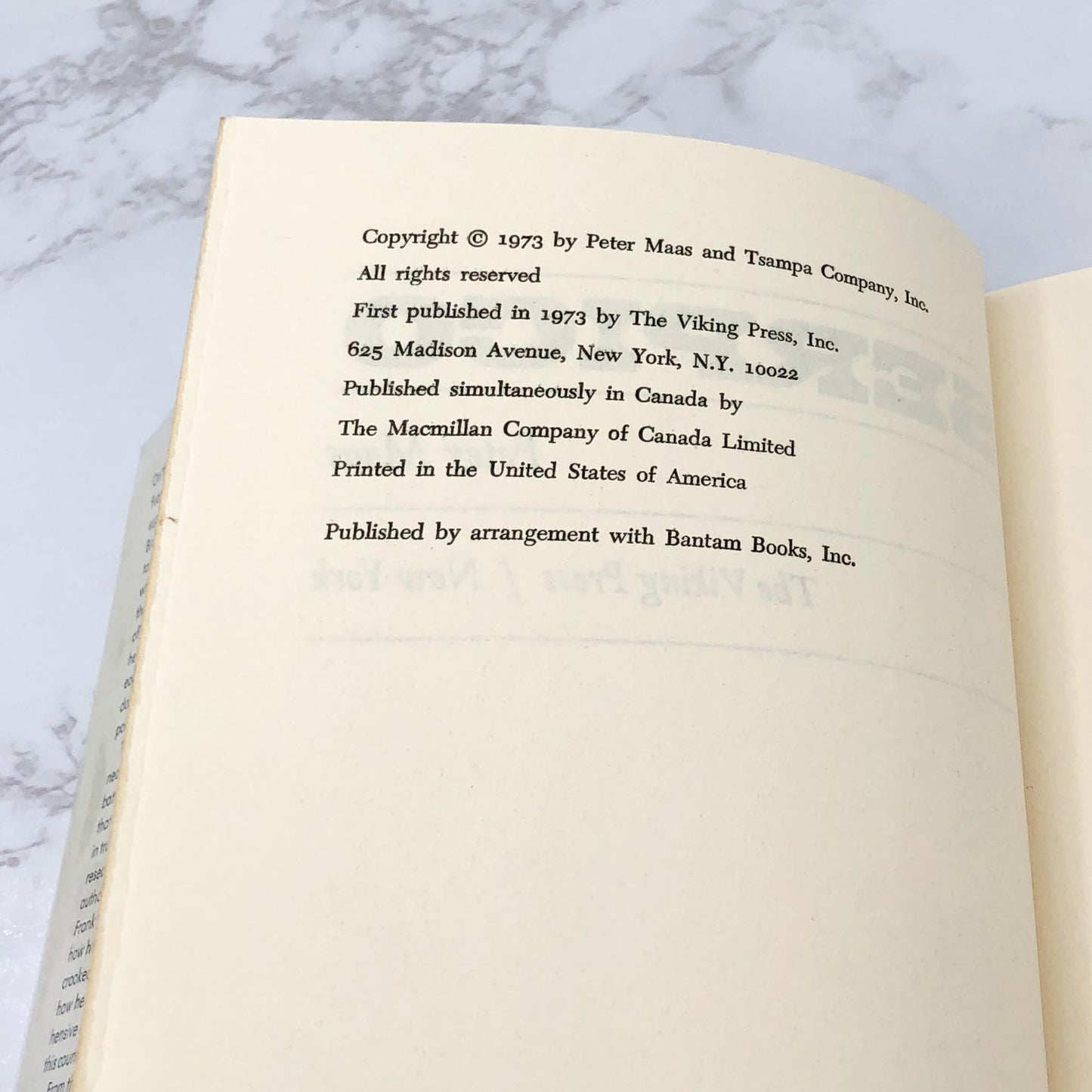 Serpico by Peter Maas [1973 HARDCOVER] BCE • The Viking Press