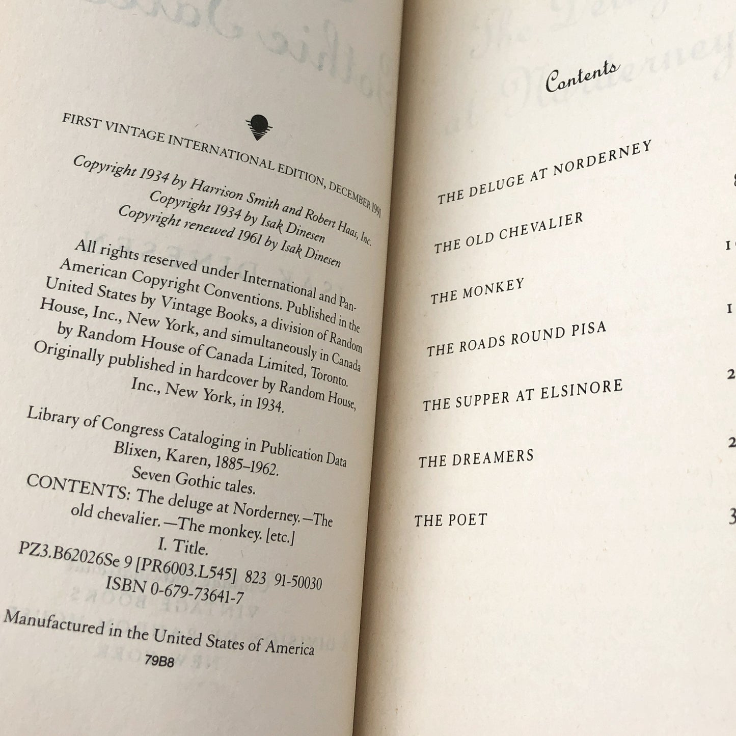 Seven Gothic Tales by Isak Dinesen [TRADE PAPERBACK] 1991 • Vintage International