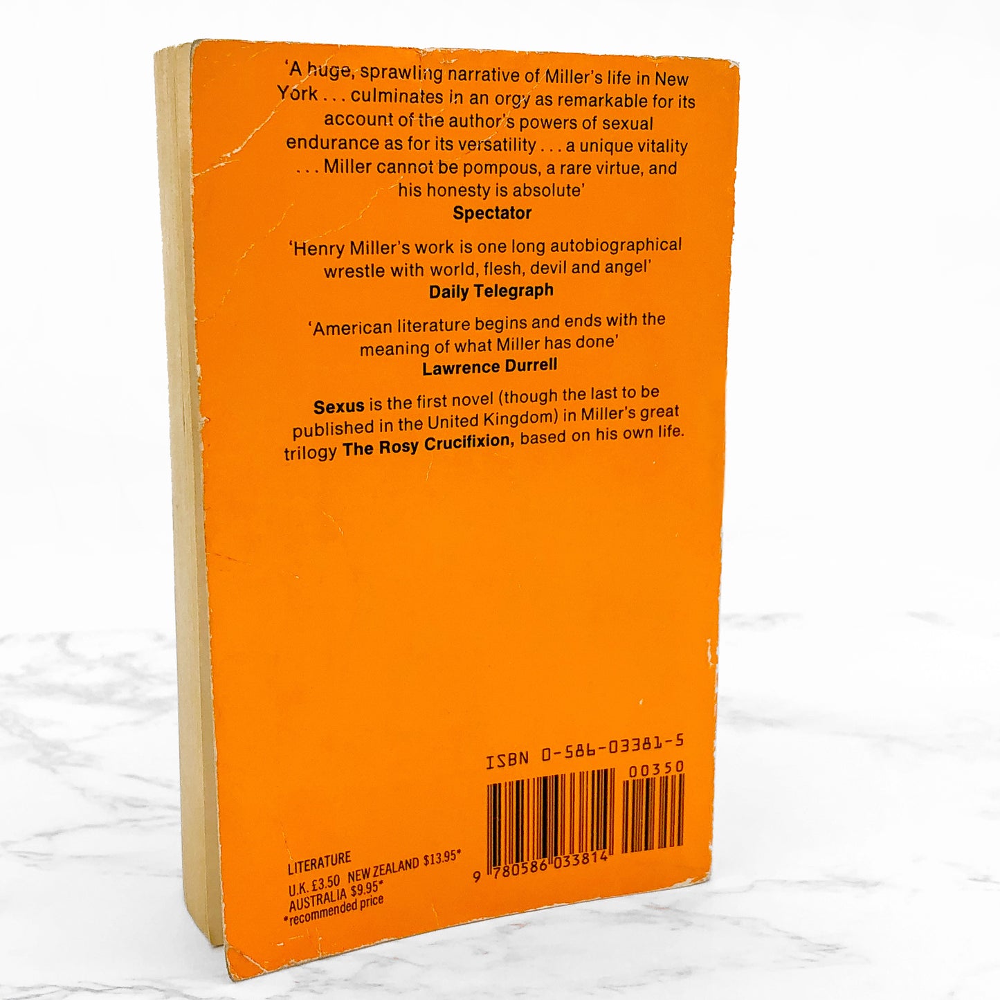 Sexus by Henry Miller [U.K. PAPERBACK] 1986 • Grafton Books