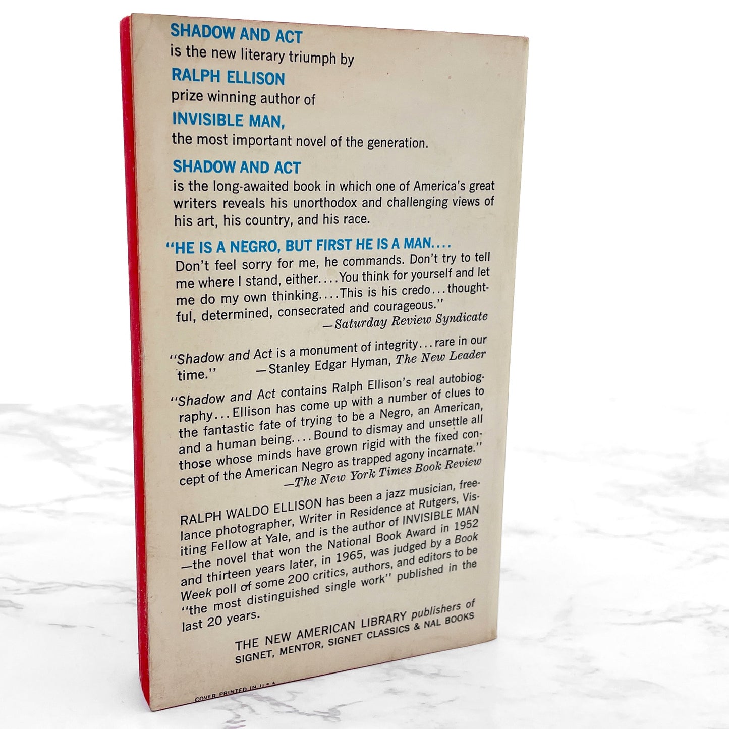 Shadow and Act by Ralph Ellison [FIRST PAPERBACK PRINTING] 1966 • Signet