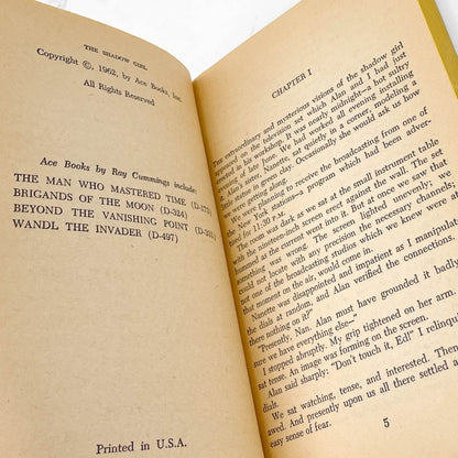 The Shadow Girl by Ray Cummings [FIRST EDITION • FIRST PRINTING] 1962 • ACE Science Fiction • Mint