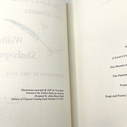 The Love Poems and Sonnets of William Shakespeare [FIRST EDITION] 1957 • Doubleday & Co.