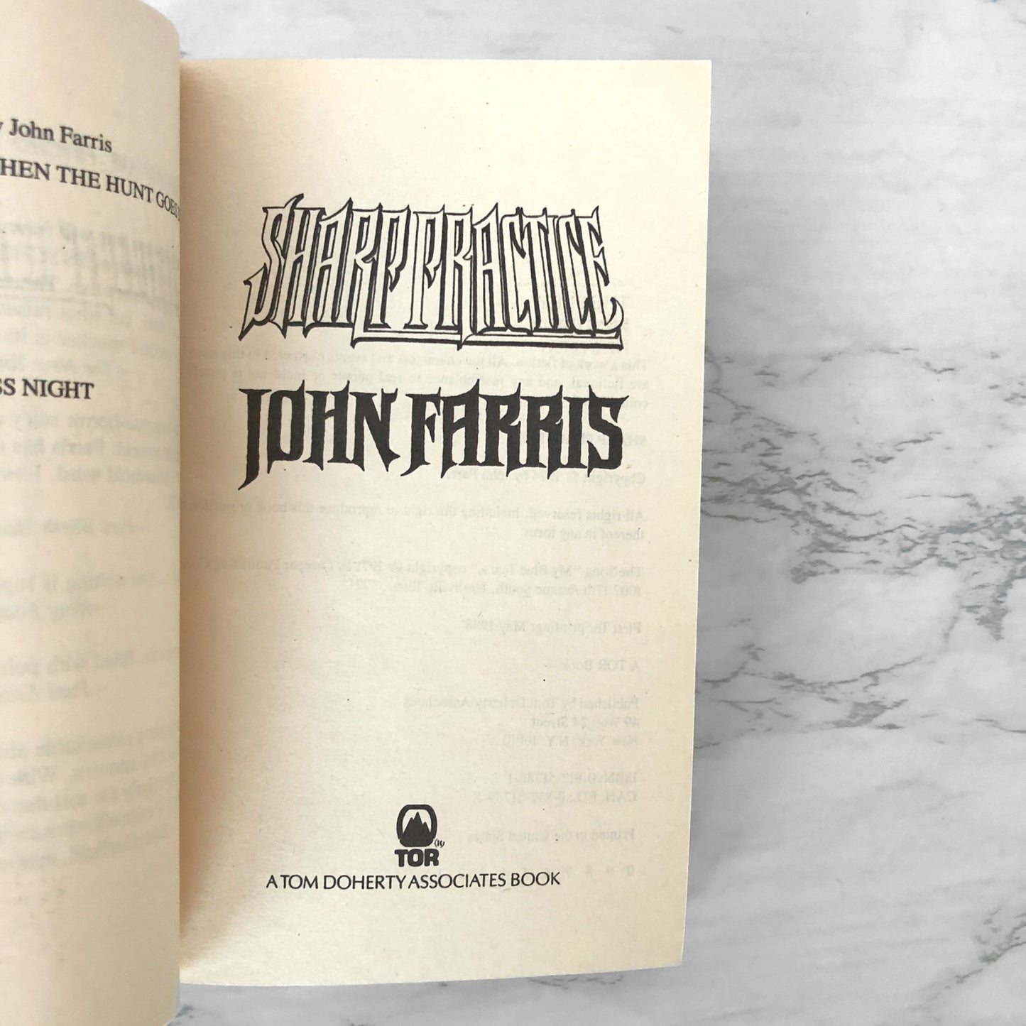 Sharp Practice by John Farris [1988 PAPERBACK] • TOR Horror