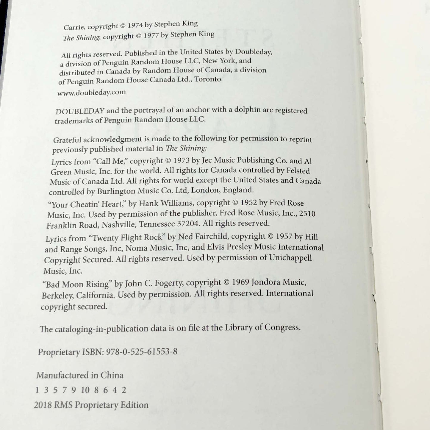 Carrie & The Shining by Stephen King [LEATHER-BOUND OMNIBUS] 2017 • Doubleday