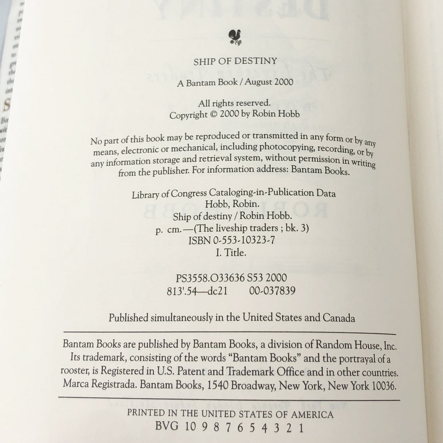 Ship of Destiny by Robin Hobb [FIRST EDITION • FIRST PRINTING] 2000