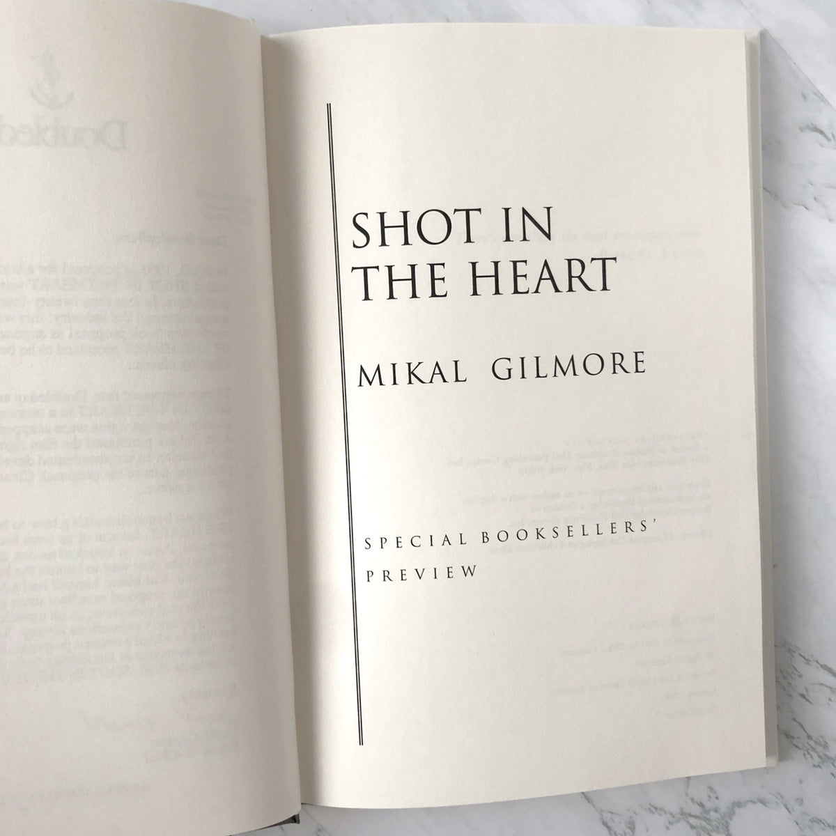 Shot in the Heart by Mikal Gilmore [LTD. PREVIEW HARDCOVER + SLIPCASE] 1994 • Doubleday