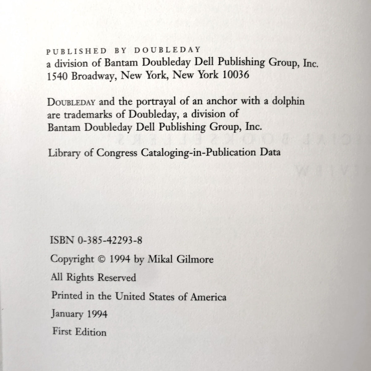 Shot in the Heart by Mikal Gilmore [LTD. PREVIEW HARDCOVER + SLIPCASE] 1994 • Doubleday