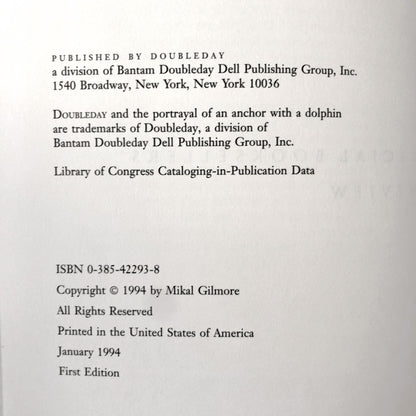 Shot in the Heart by Mikal Gilmore [LTD. PREVIEW HARDCOVER + SLIPCASE] 1994 • Doubleday