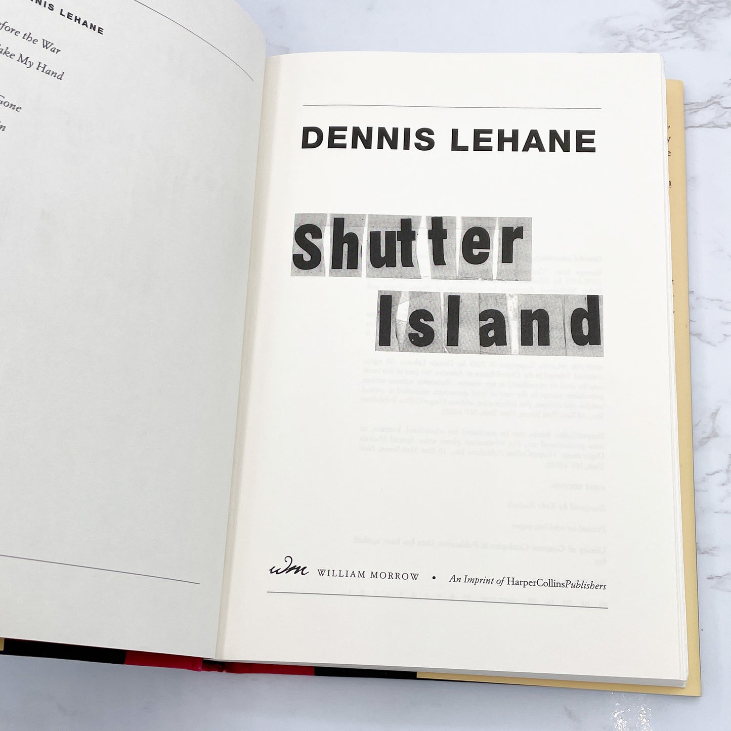 Shutter Island by Dennis Lehane [FIRST EDITION • FIRST PRINTING] 2003
