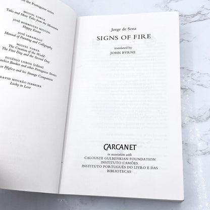 Signs of Fire by Jorge de Sena [U.K. TRADE PAPERBACK] 1999 • Carcanet • English Language First Edition