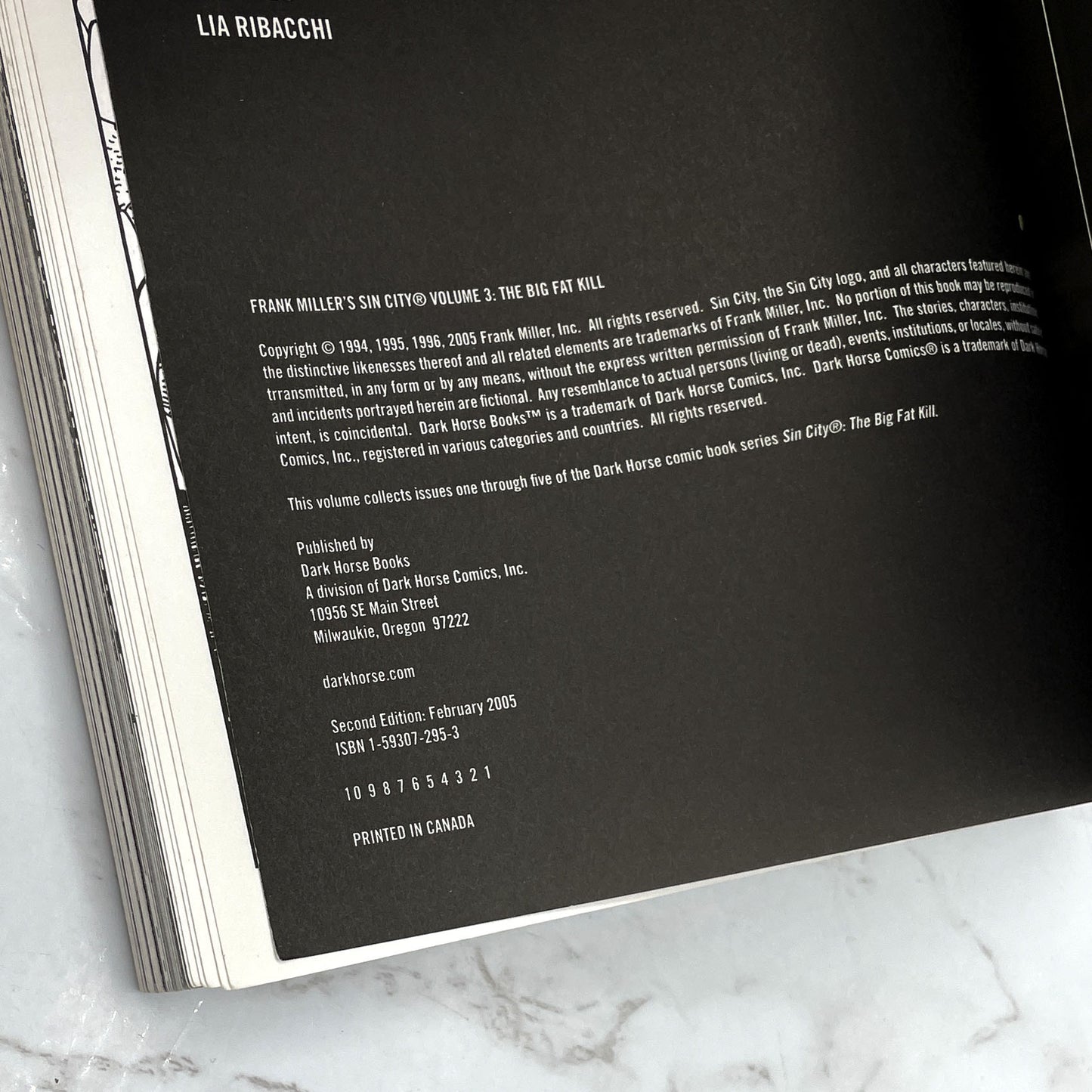 Sin City Vol. 3: The Big Fat Kill by Frank Miller [SECOND EDITION OMNIBUS] 2005 • Dark Horse • 1st Print!