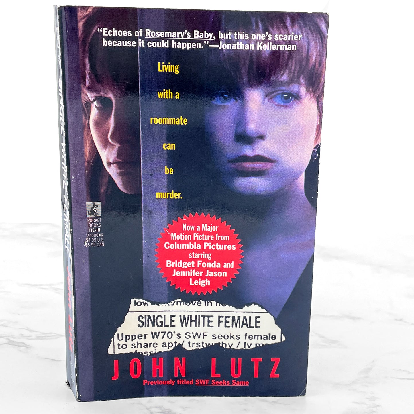 Single White Female 'aka' SWF Seeks Same by John Lutz [MOVIE TIE-IN PAPERBACK] 1992 • Pocket