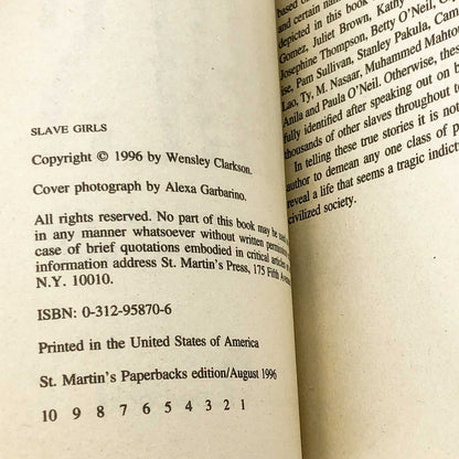 Slave Girls by Wensley Clarkson [FIRST PAPERBACK PRINTING] 1996 • St. Martin's