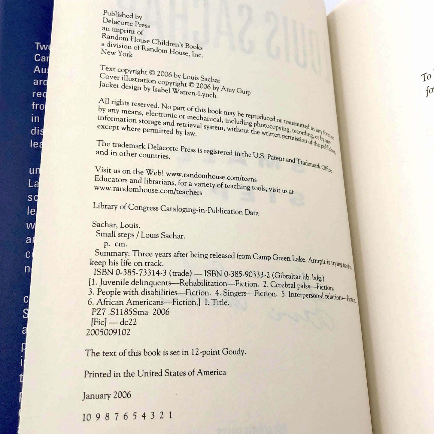 Small Steps (Holes #2) by Louis Sachar SIGNED! [FIRST EDITION • FIRST PRINTING] 2006