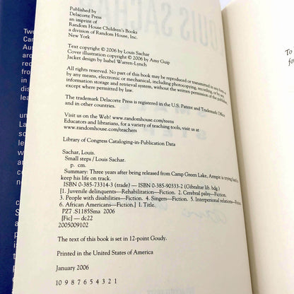 Small Steps (Holes #2) by Louis Sachar SIGNED! [FIRST EDITION • FIRST PRINTING] 2006