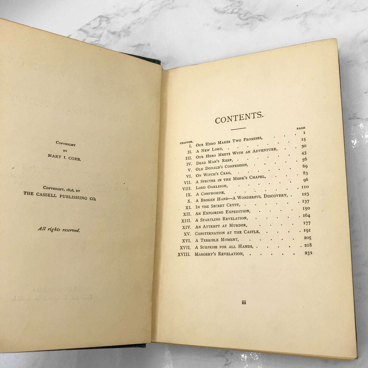 The Smuggler of King's Cove or the Old Chapel Mystery by Sylvanus Cobb Jr. [FIRST EDITION] 1896 • Henry T. Coates & Co