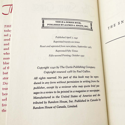 The Snow Goose by Paul Gallico [U.S. FIRST EDITION] • 51st Printing / 1991 • Knopf