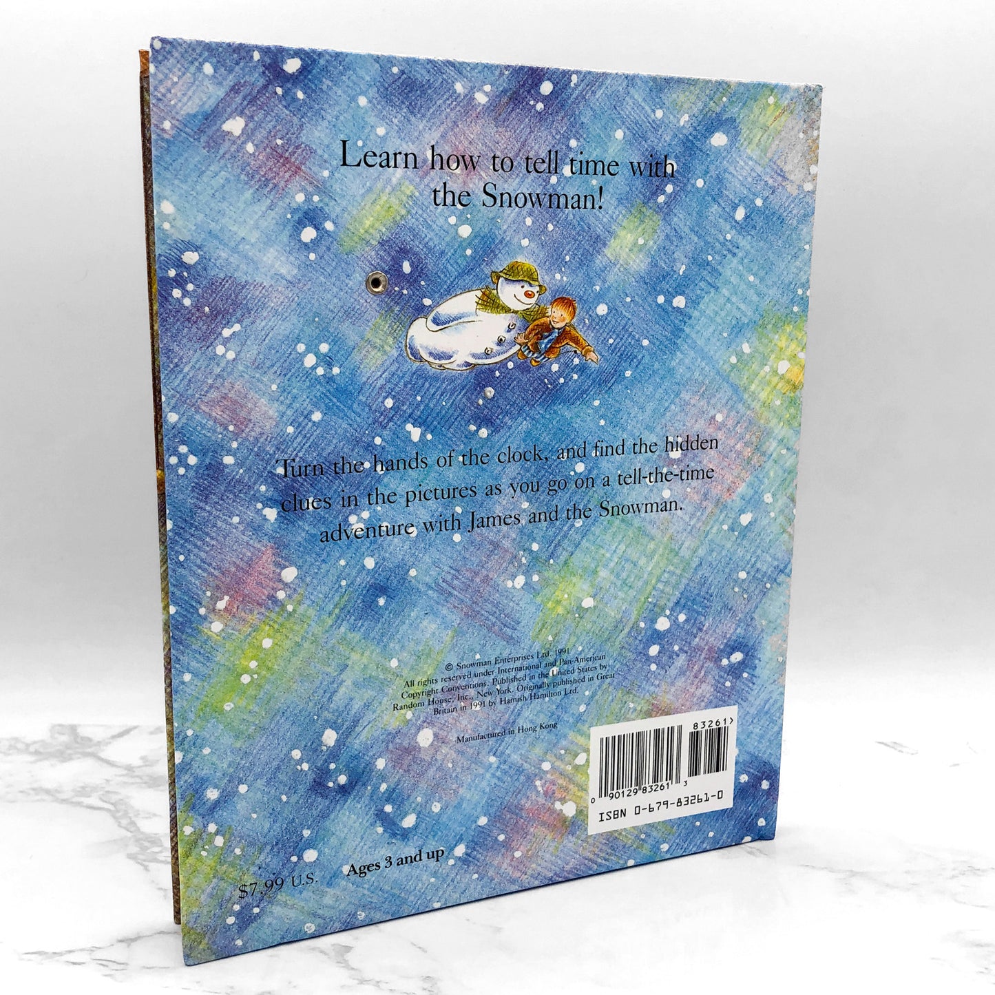 The Snowman Clock Book by Raymond Briggs [U.S. FIRST EDITION] 1991 • Random House