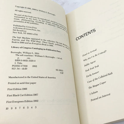 The Soft Machine by William S. Burroughs [TRADE PAPERBACK] 1992 • Grove Press