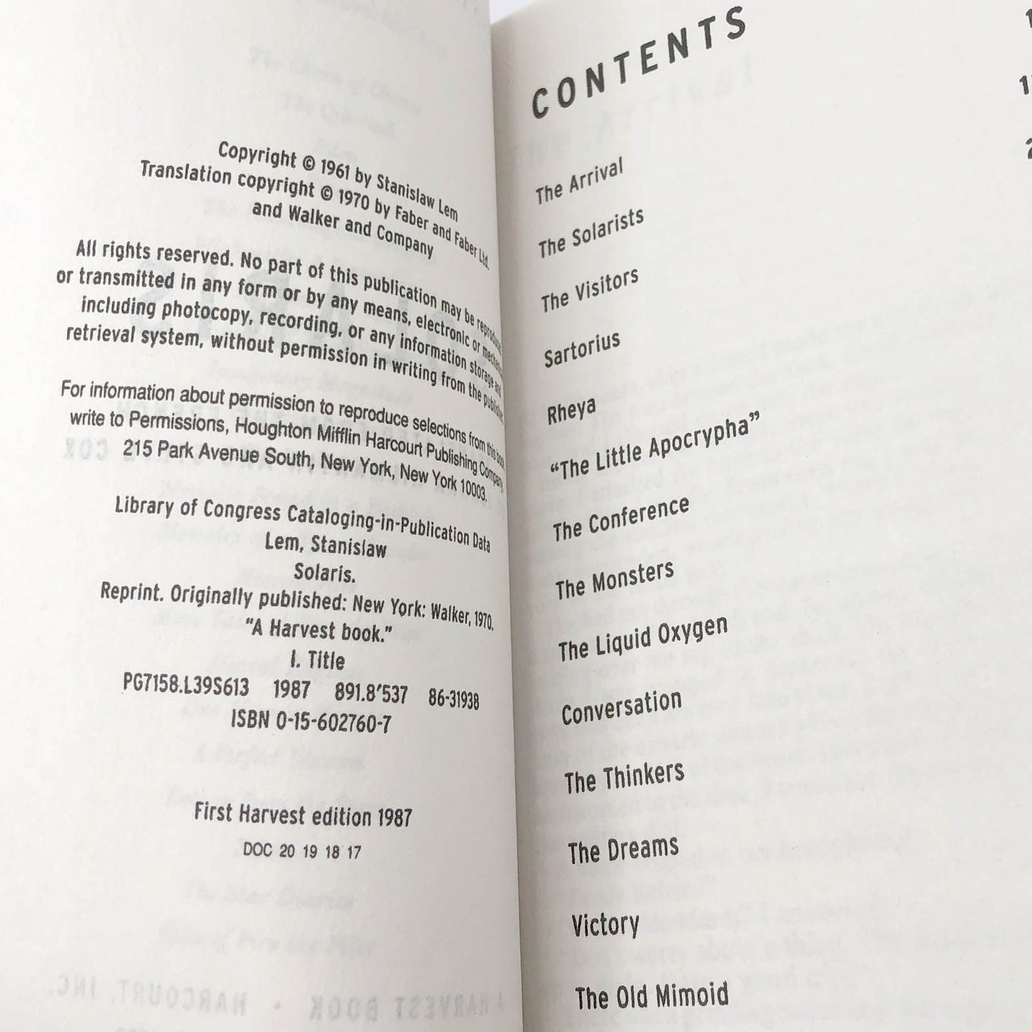 Solaris by Stanisław Lem [TRADE PAPERBACK] 2002 • Mariner Books