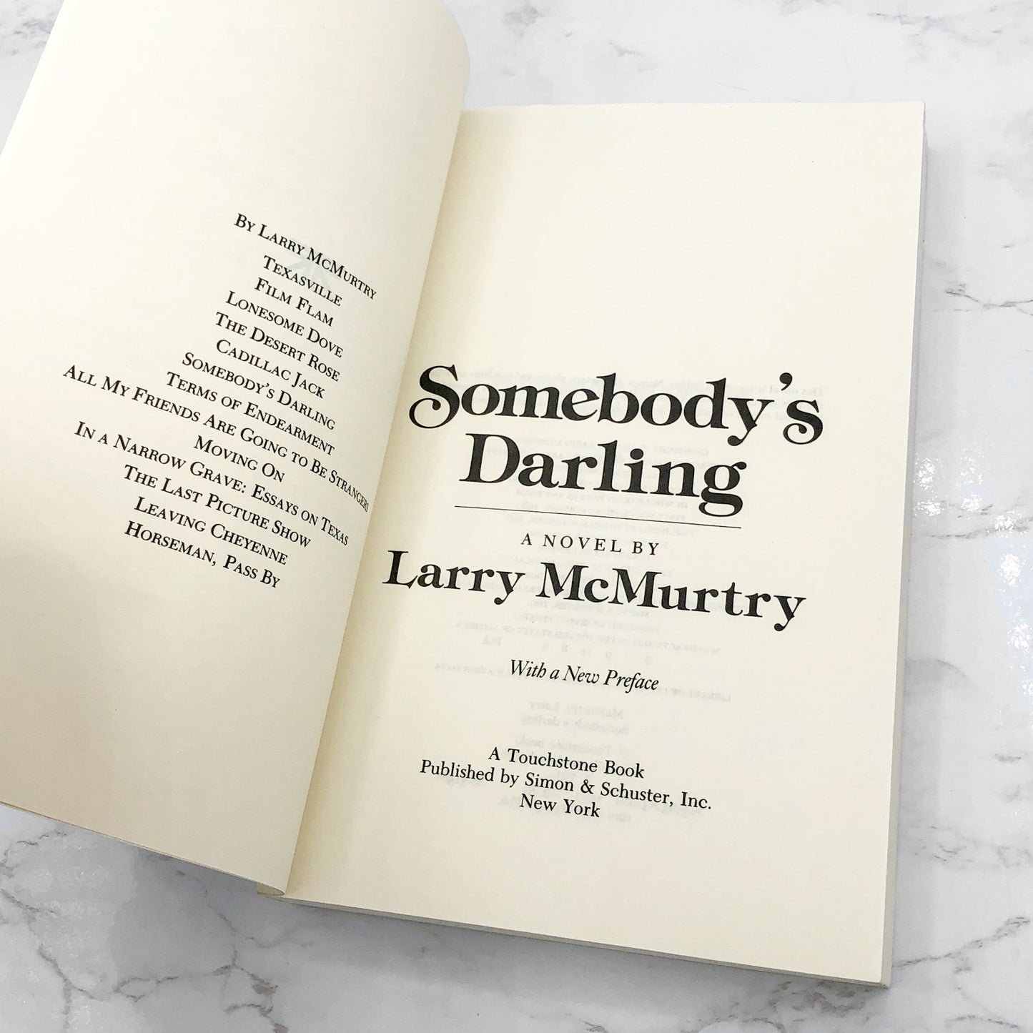 Somebody's Darling by Larry McMurtry [TRADE PAPERBACK] 1987 • Touchstone