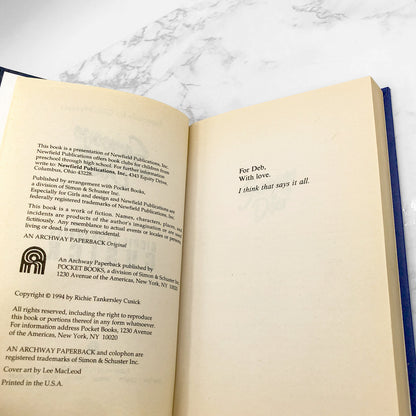 Someone at the Door by Richie Tankersley Cusick [TURTLEBACK HARDCOVER] 1994 • Archway