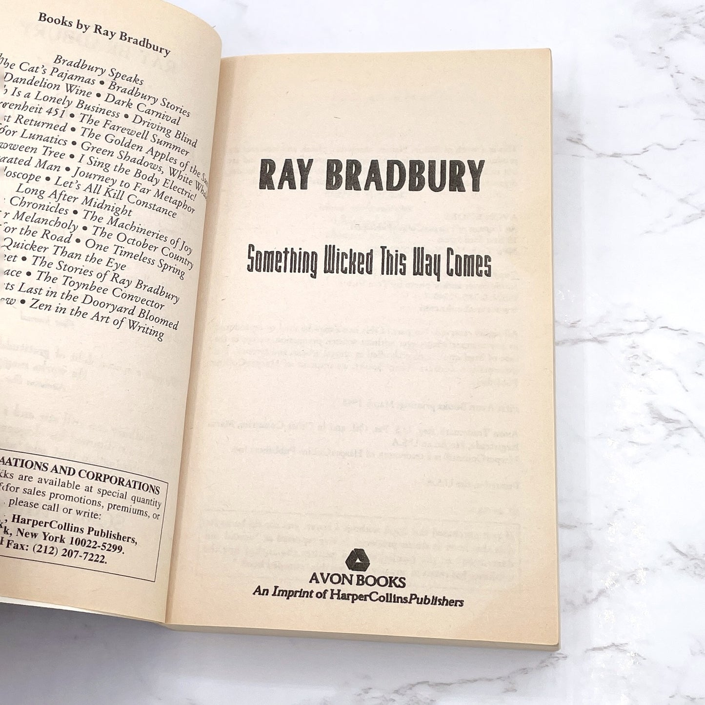Something Wicked This Way Comes by Ray Bradbury [PAPERBACK RE-ISSUE] 1998 • Avon