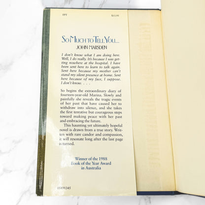 So Much to Tell You by John Marsden [U.S. FIRST EDITION • FIRST PRINTING] 1987 • Joy St.