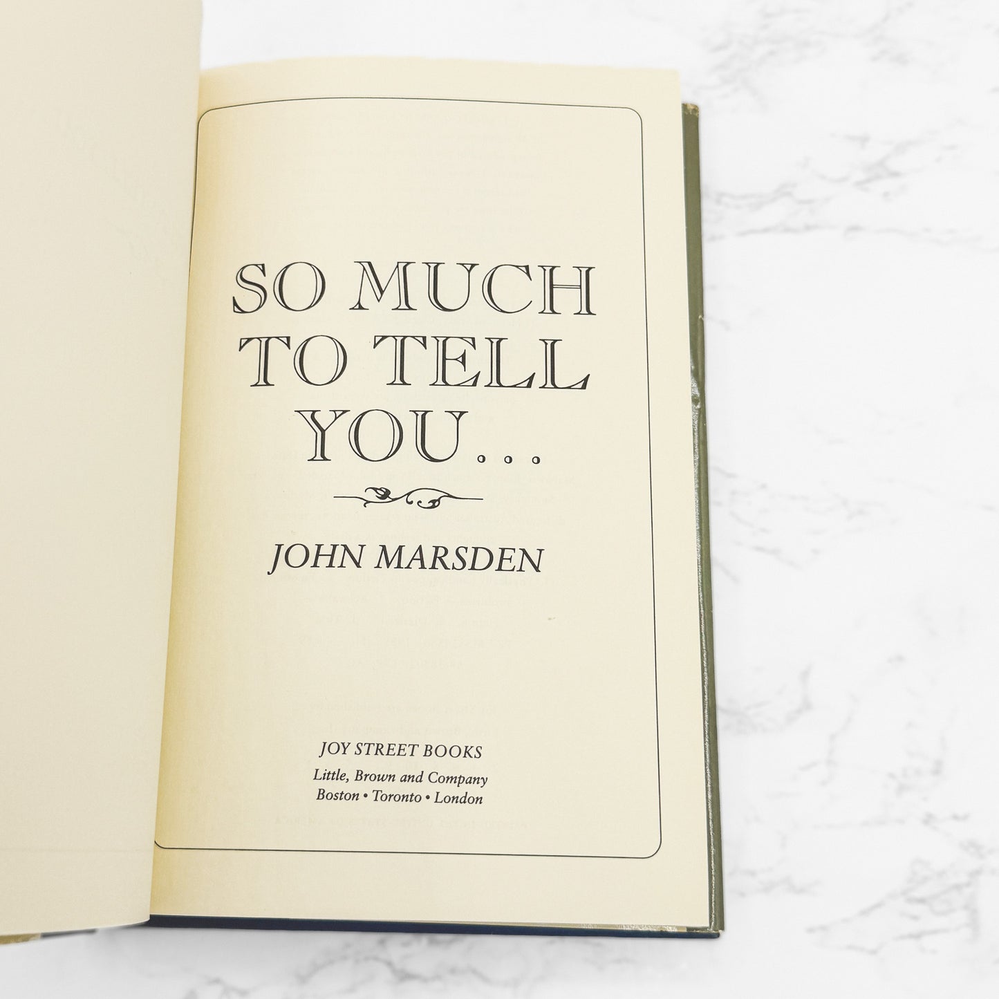 So Much to Tell You by John Marsden [U.S. FIRST EDITION • FIRST PRINTING] 1987 • Joy St.