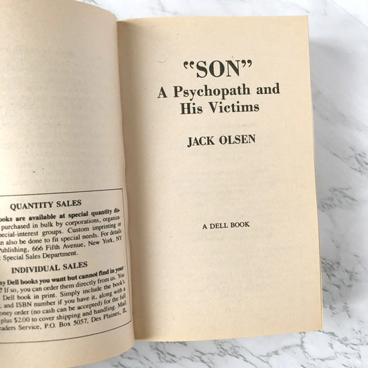 "Son" A Psychopath & His Victims by Jack Olsen [FIRST PAPERBACK EDITION] 1985 • Dell