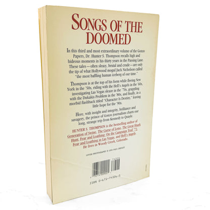 Songs of the Doomed by Hunter S. Thompson [FIRST PAPERBACK PRINTING] 1991 • Pocket